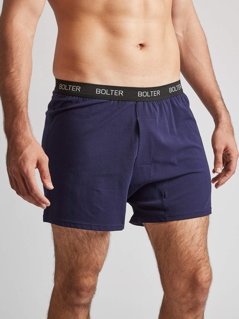 Bolter Menâ€™s 5-Pack Cotton Stretch Boxers Shorts (Medium, Blues) - Image 2